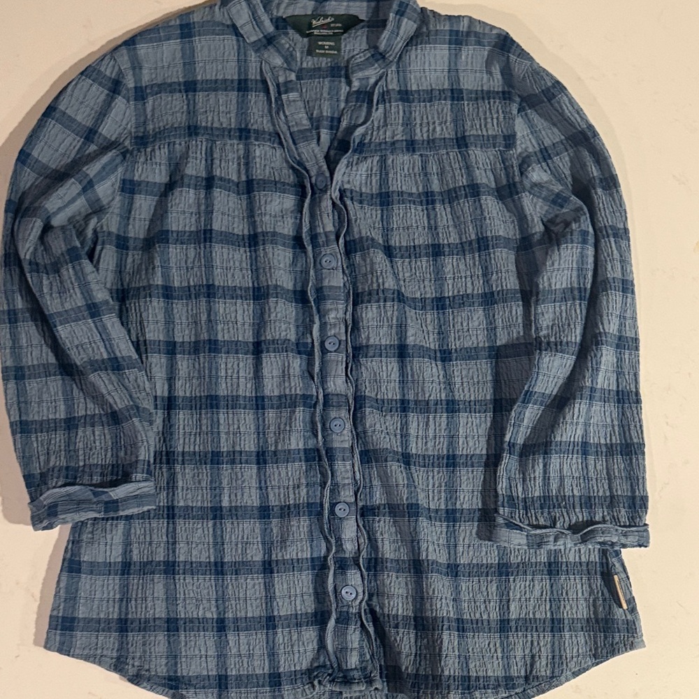 Woolrich Navy and Light Blue Checkered Shirt